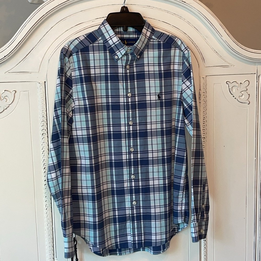 Ralph Lauren Blue Plaid Button Down